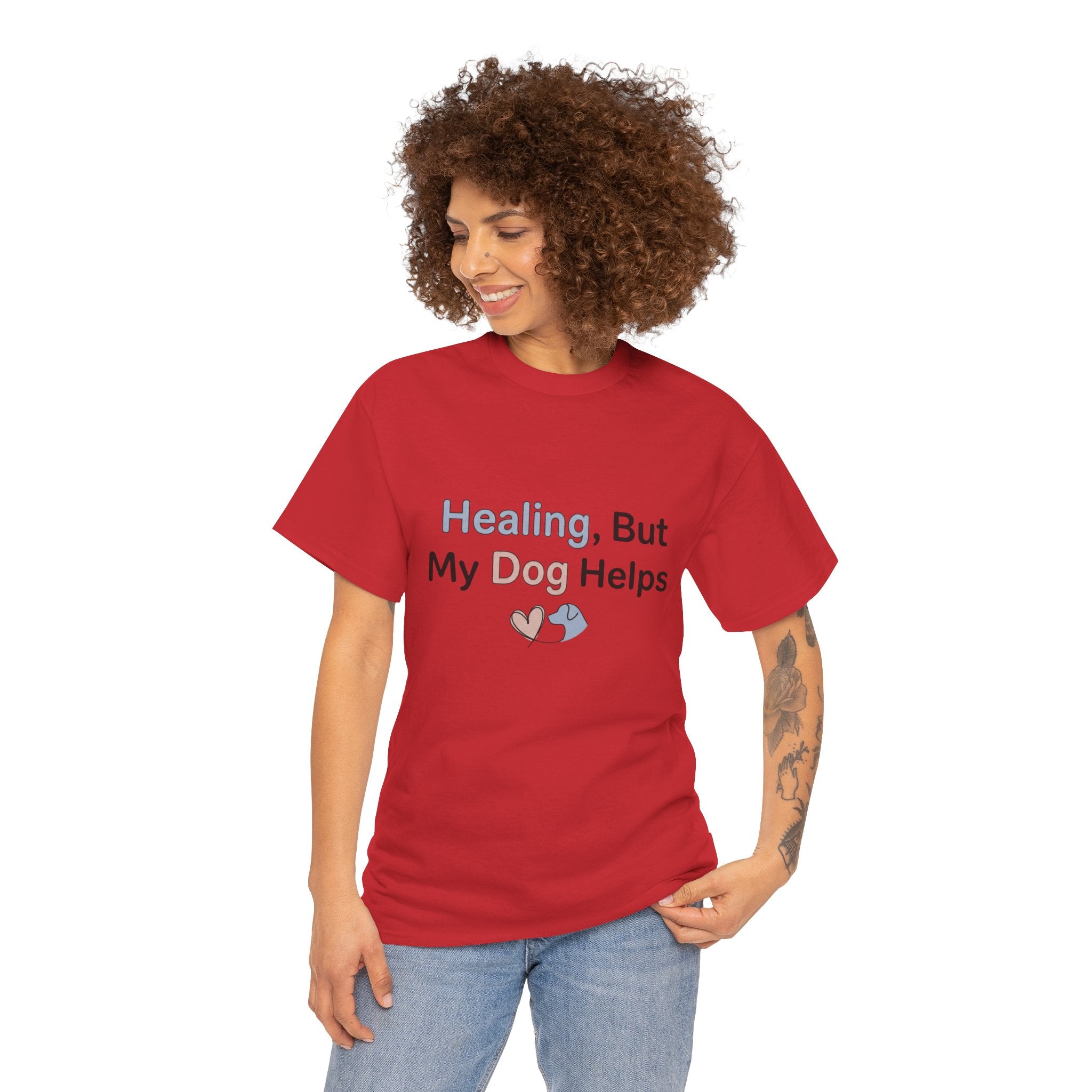 Healing But My Dog Helps Shirt Dog Lover Tee Mental Health Support Shirt Cute Dog Mom Gift Pet Lover T Shirt