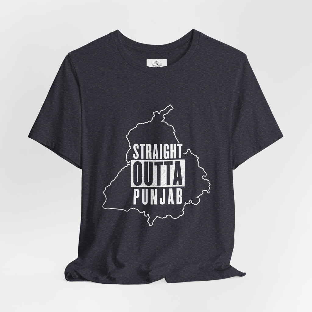 Straight Outta Punjab T-Shirt – Punjabi Pride Graphic Tee, Punjab Map Typography Shirt, Desi Streetwear Unisex Graphic Tee